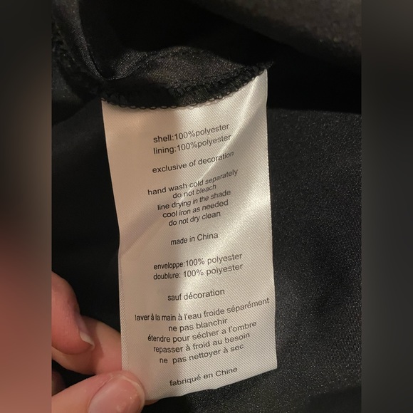 DB Studio / David’s Bridal Floral Organza Puff Sleeve Mini Bridesmaids Dress - Picture 9 of 9